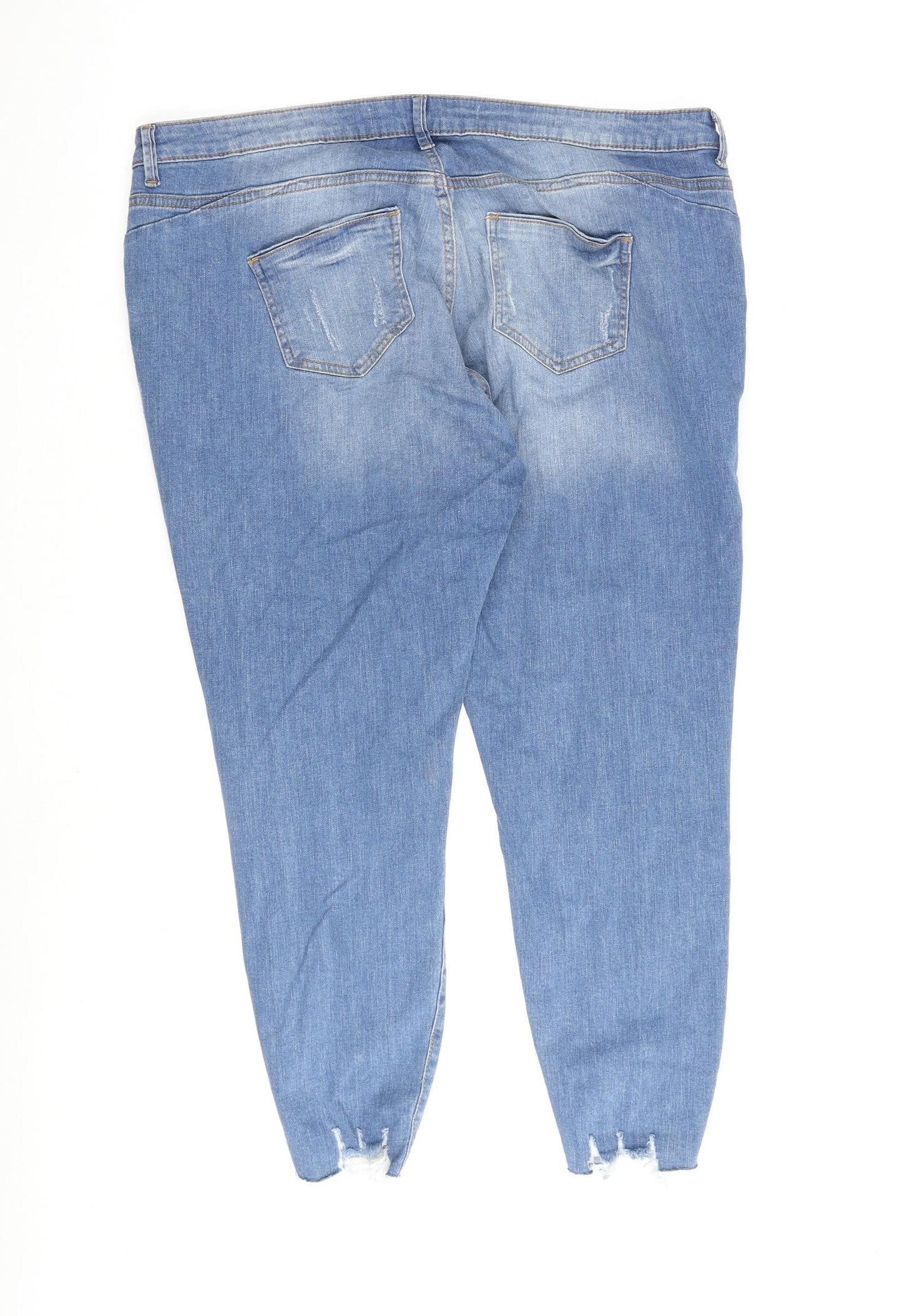 Denim & Co. Womens Blue Cotton Straight Jeans Size 20 L27 in Regular Zip