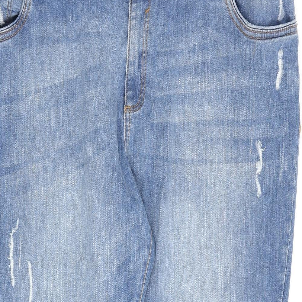 Denim & Co. Womens Blue Cotton Straight Jeans Size 20 L27 in Regular Zip