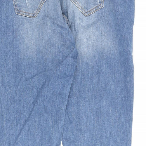 Denim & Co. Womens Blue Cotton Straight Jeans Size 20 L27 in Regular Zip