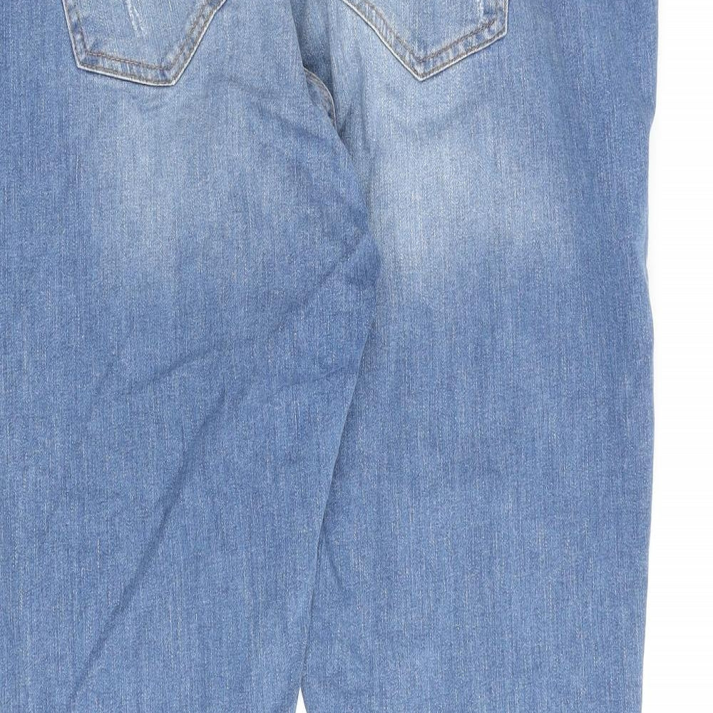 Denim & Co. Womens Blue Cotton Straight Jeans Size 20 L27 in Regular Zip