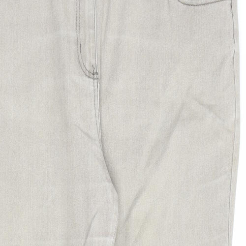 Bonmarché Womens Beige Cotton Straight Jeans Size 20 L30 in Regular Zip