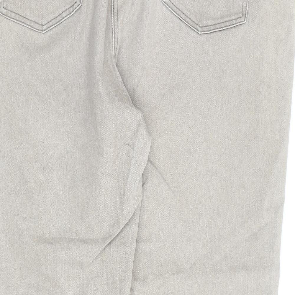 Bonmarché Womens Beige Cotton Straight Jeans Size 20 L30 in Regular Zip