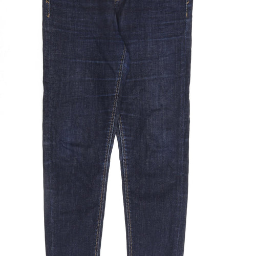 Stradivarius Womens Blue Cotton Skinny Jeans Size 8 L27 in Regular Zip