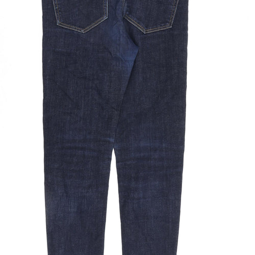 Stradivarius Womens Blue Cotton Skinny Jeans Size 8 L27 in Regular Zip