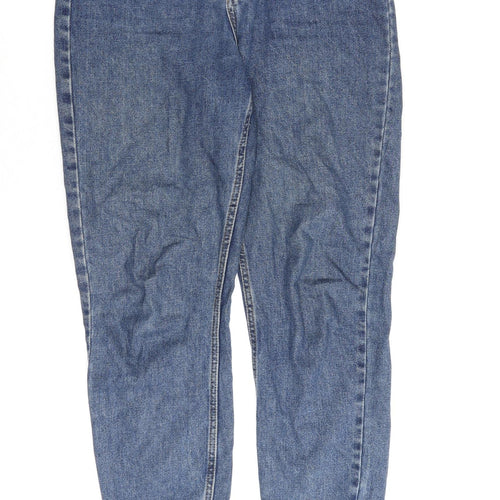 Denim & Co. Womens Blue Cotton Mom Jeans Size 8 L27 in Regular Zip