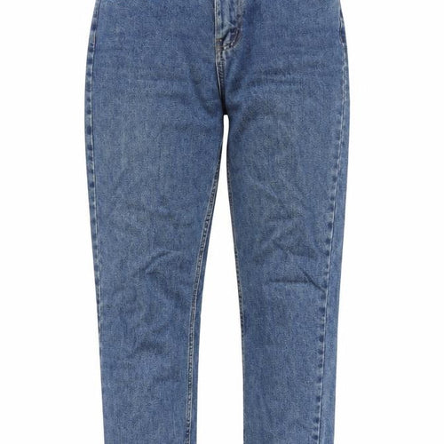 Denim & Co. Womens Blue Cotton Mom Jeans Size 8 L27 in Regular Zip