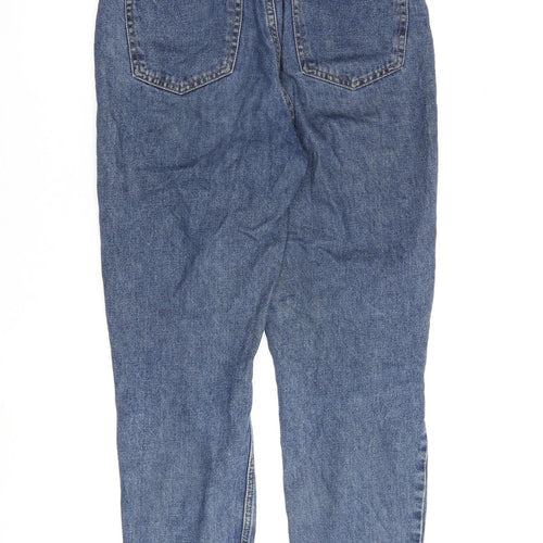 Denim & Co. Womens Blue Cotton Mom Jeans Size 8 L27 in Regular Zip
