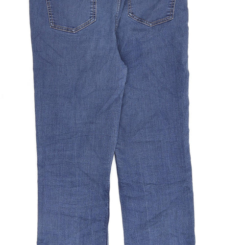 Marks and Spencer Womens Blue Cotton Bootcut Jeans Size 16 L30 in Regular Zip