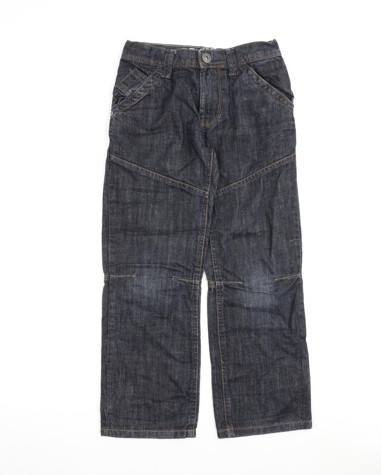 Denim & Co. Boys Blue 100% Cotton Straight Jeans Size 8-9 Years L24 in Regular Zip