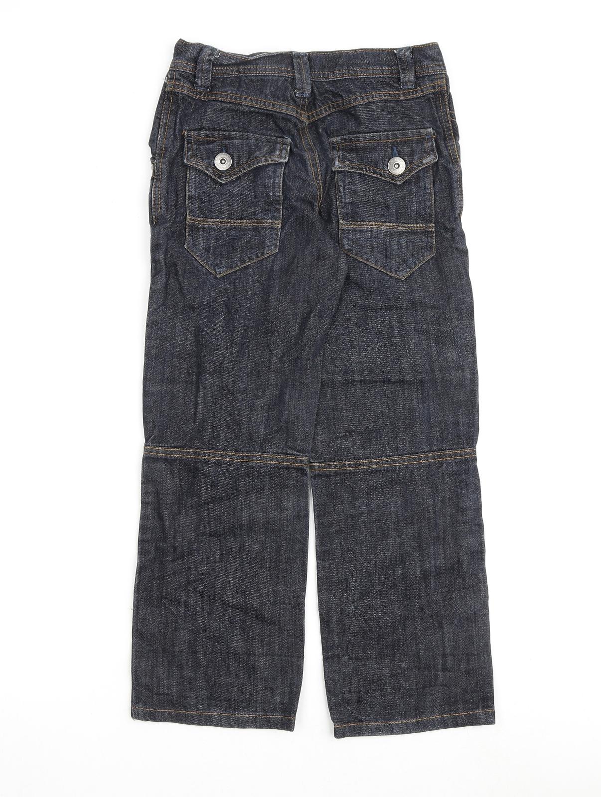 Denim & Co. Boys Blue 100% Cotton Straight Jeans Size 8-9 Years L24 in Regular Zip