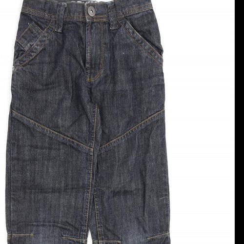 Denim & Co. Boys Blue 100% Cotton Straight Jeans Size 8-9 Years L24 in Regular Zip