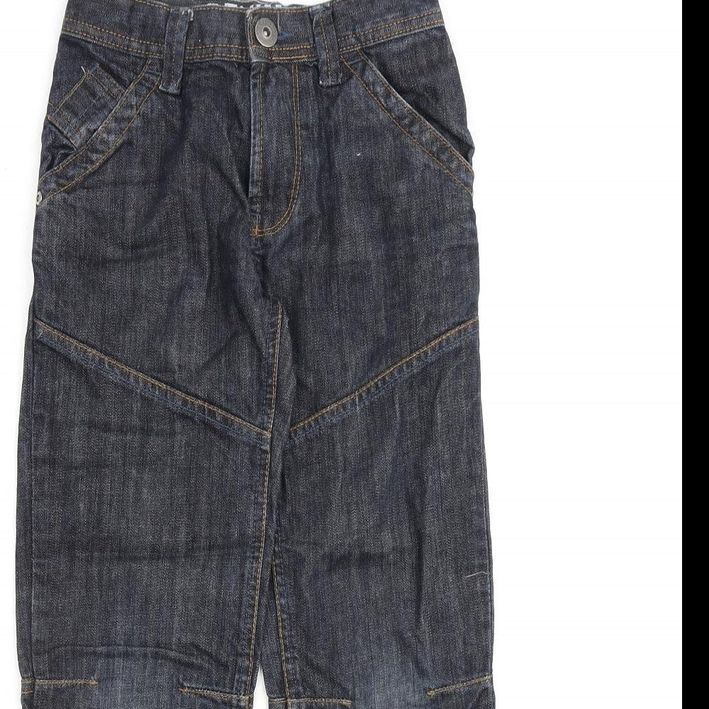 Denim & Co. Boys Blue 100% Cotton Straight Jeans Size 8-9 Years L24 in Regular Zip