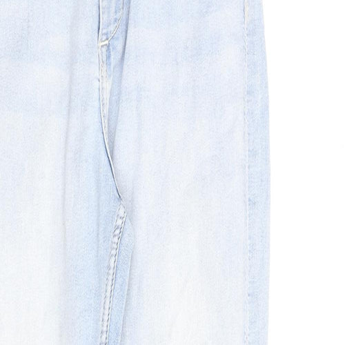 H&M Girls Blue Cotton Straight Jeans Size 14 Years L30 in Regular Zip