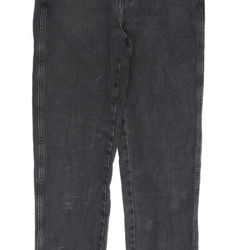 Denim & Co. Womens Grey Cotton Straight Jeans Size 10 L30 in Regular Zip