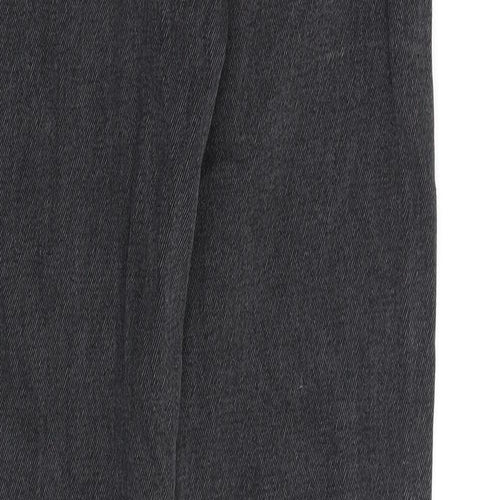 Denim & Co. Womens Grey Cotton Straight Jeans Size 10 L30 in Regular Zip