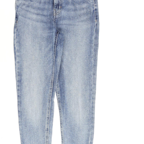Topshop Womens Blue Cotton Straight Jeans Size 26 in L32 in Regular Zip