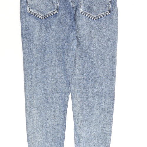 Topshop Womens Blue Cotton Straight Jeans Size 26 in L32 in Regular Zip