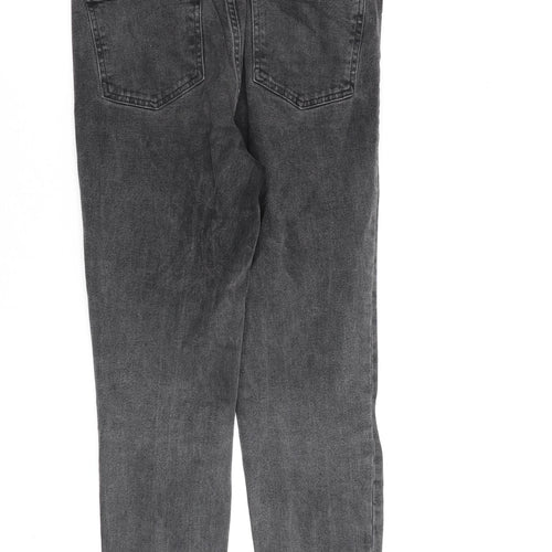 ASOS Womens Grey Cotton Straight Jeans Size 28 in L32 in Regular Zip