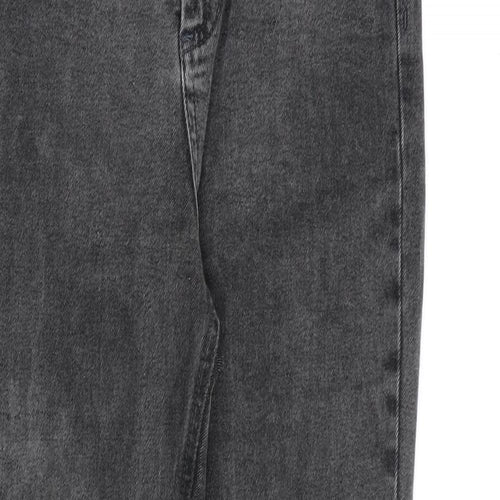 ASOS Womens Grey Cotton Straight Jeans Size 28 in L32 in Regular Zip