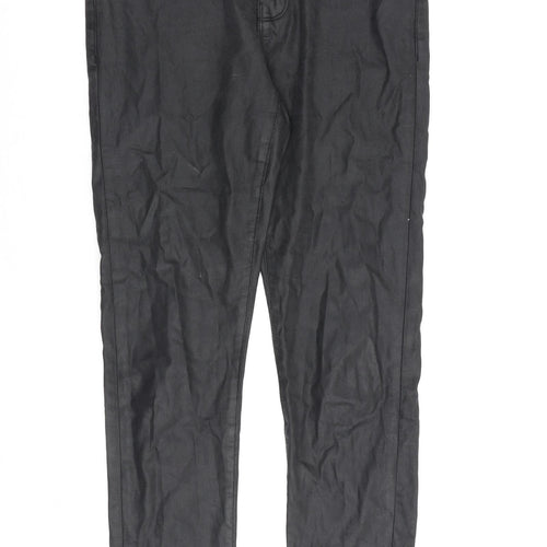 Warehouse Womens Black Cotton Skinny Jeans Size 12 L30 in Regular Zip