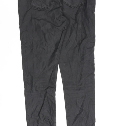 Warehouse Womens Black Cotton Skinny Jeans Size 12 L30 in Regular Zip