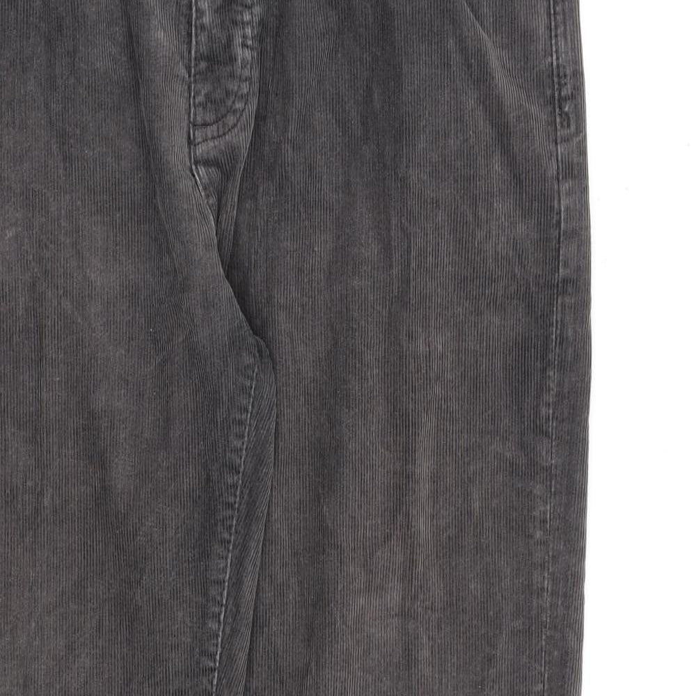 Easy Mens Grey Cotton Trousers Size 34 in L30 in Regular Zip