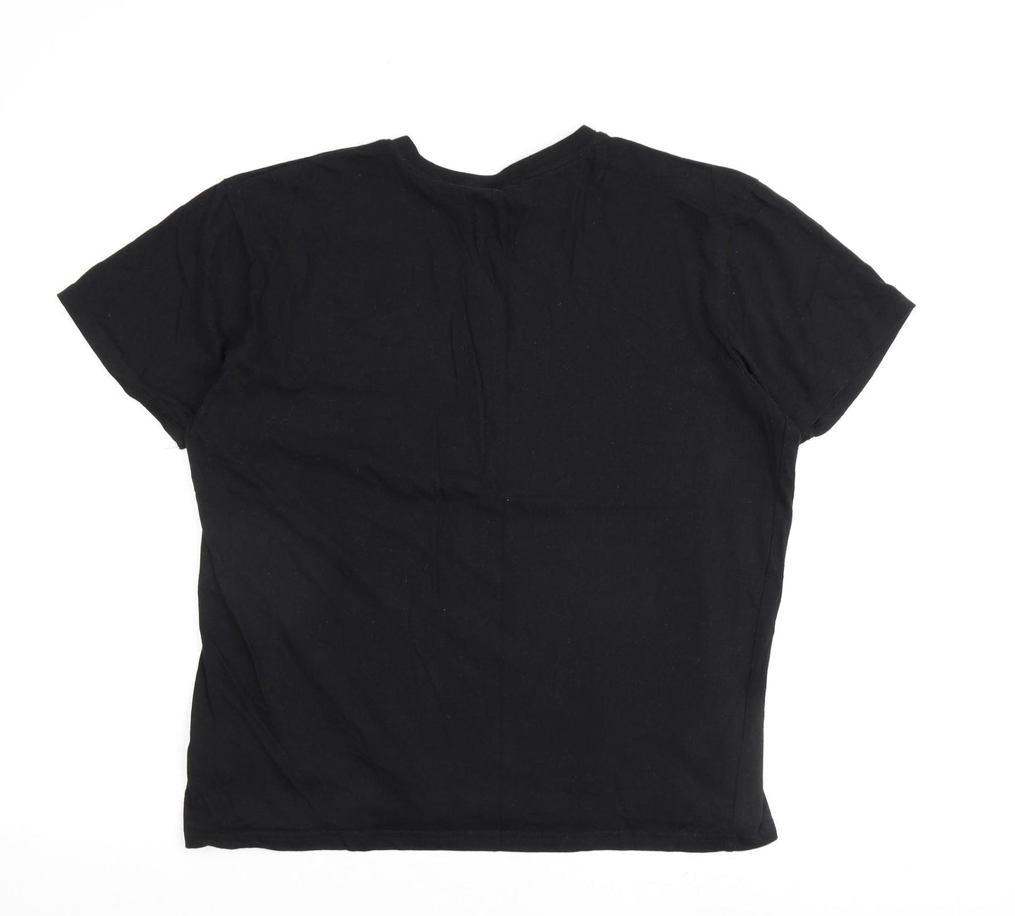 Fred Perry Mens Black Cotton T-Shirt Size XL Round Neck