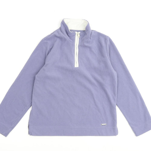 Active Womens Purple Polyester Pullover Sweatshirt Size 10 Zip