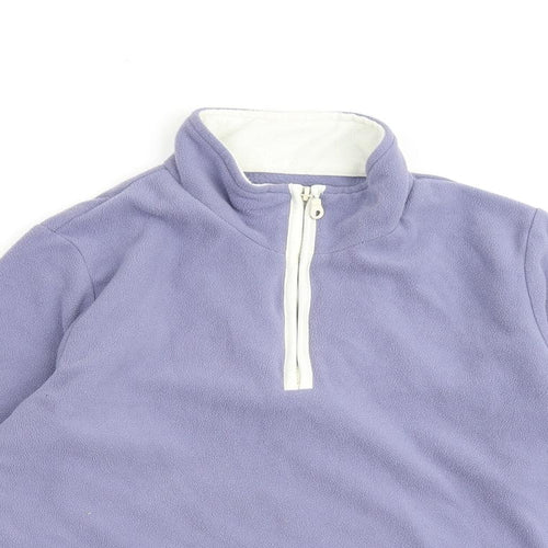 Active Womens Purple Polyester Pullover Sweatshirt Size 10 Zip