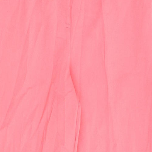 Marks and Spencer Womens Pink Polyester Trousers Size 18 L32 in Regular Zip