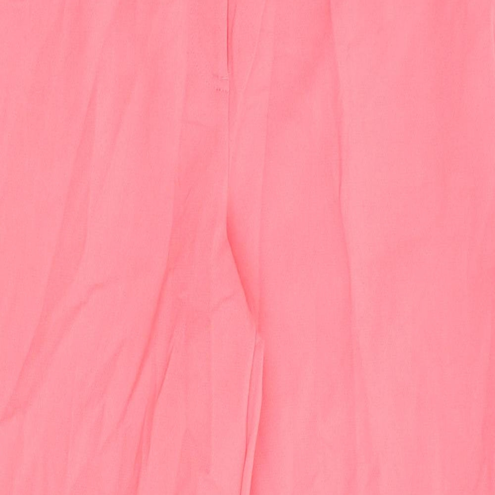 Marks and Spencer Womens Pink Polyester Trousers Size 18 L32 in Regular Zip