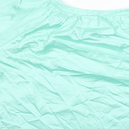 Marks and Spencer Womens Green Polyester Basic Blouse Size 14 Round Neck