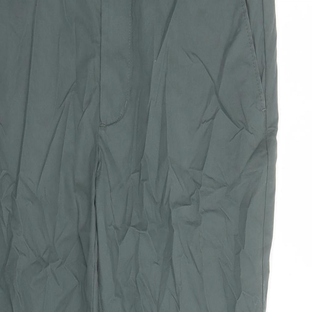 Marks and Spencer Mens Grey Cotton Trousers Size 34 in L28 in Regular Zip