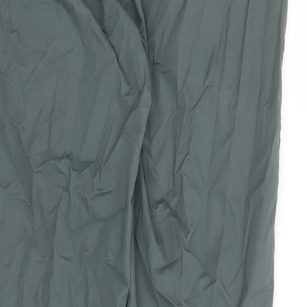 Marks and Spencer Mens Grey Cotton Trousers Size 34 in L28 in Regular Zip