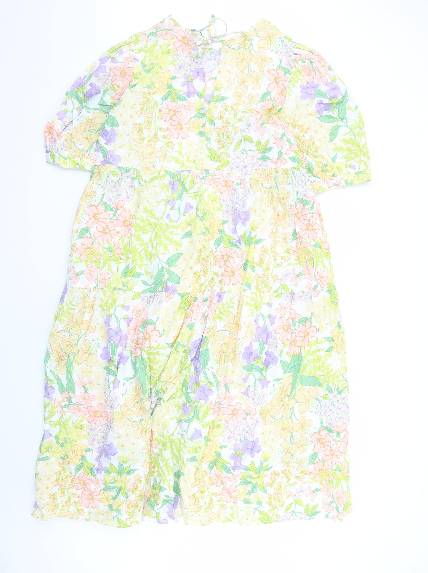 Nobody's Child Womens Multicoloured Floral Cotton Maxi Size 16 Round Neck Pullover