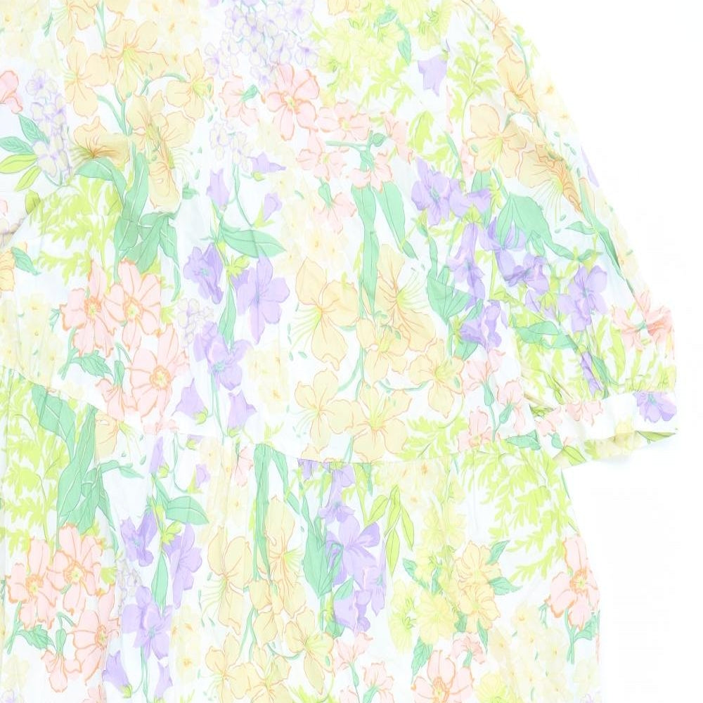 Nobody's Child Womens Multicoloured Floral Cotton Maxi Size 16 Round Neck Pullover