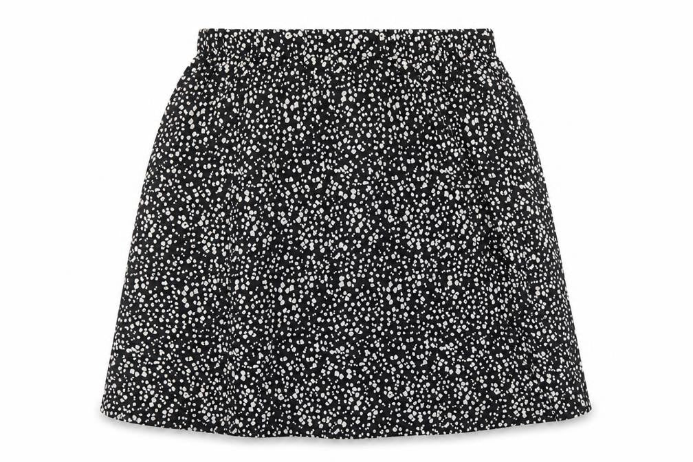 Marks and Spencer Womens Black Geometric Viscose Swing Skirt Size 22 - Elasticated Waist