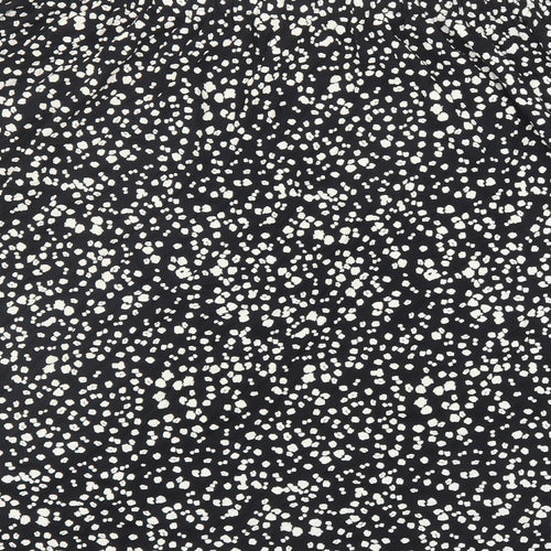 Marks and Spencer Womens Black Geometric Viscose Swing Skirt Size 22 - Elasticated Waist