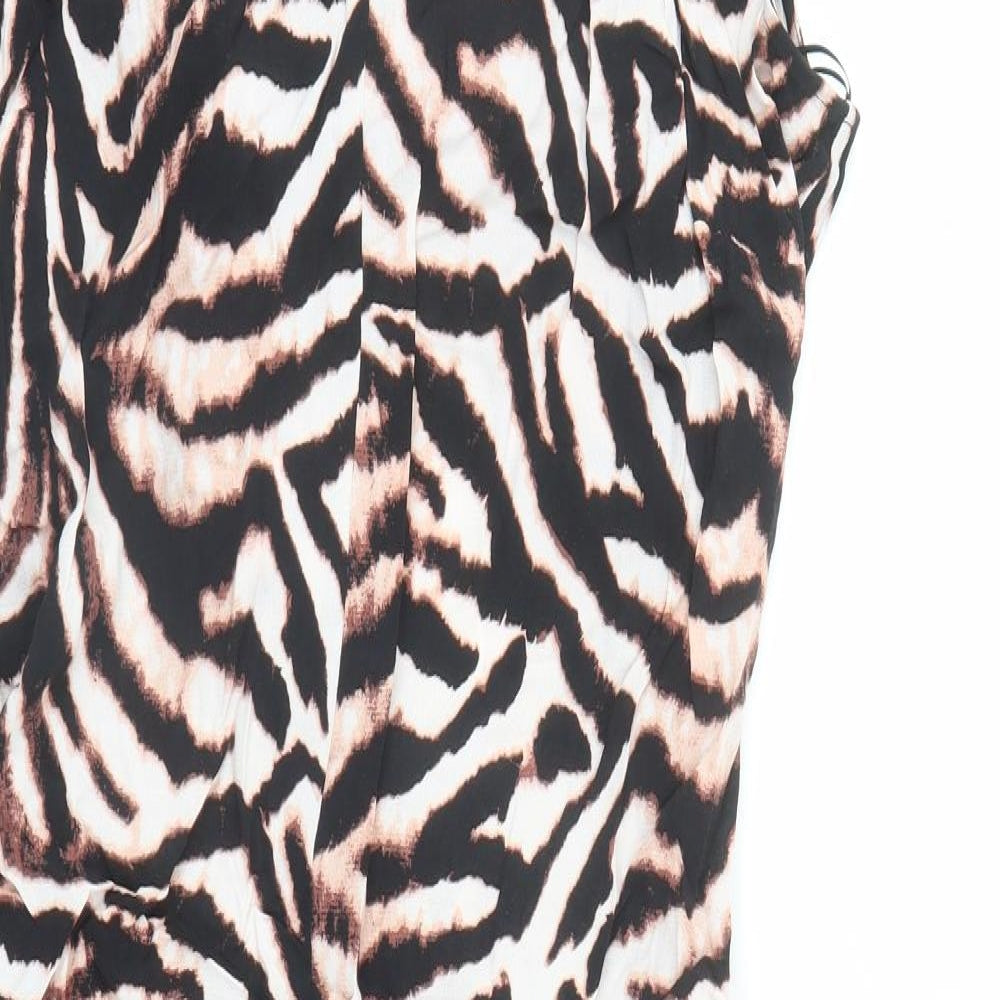 Marks and Spencer Womens Brown Animal Print Viscose Maxi Size 24 V-Neck Pullover - Tiger Pattern