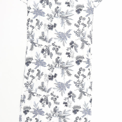 Marks and Spencer Womens White Floral Cotton Top Dress Size 6