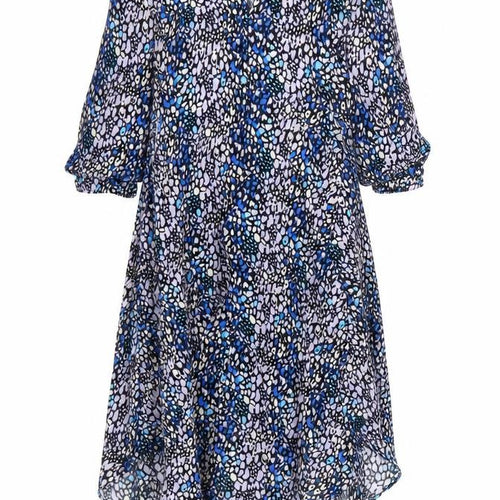 Marks and Spencer Womens Multicoloured Animal Print Viscose Trapeze & Swing Size 10 Round Neck Zip - Leopard Pattern