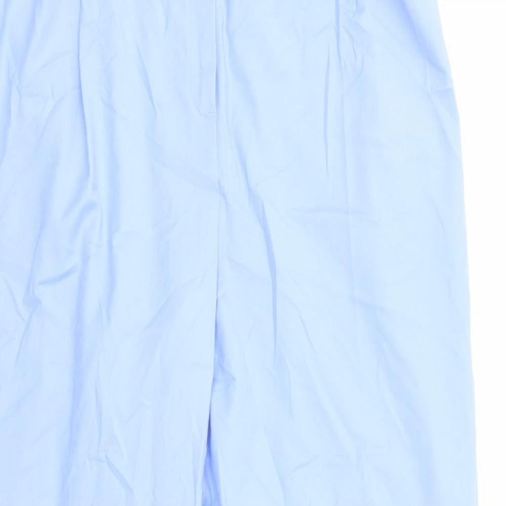 Marks and Spencer Womens Blue Polyester Trousers Size 16 L33 in Regular Zip