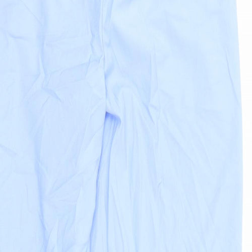 Marks and Spencer Womens Blue Polyester Trousers Size 16 L33 in Regular Zip
