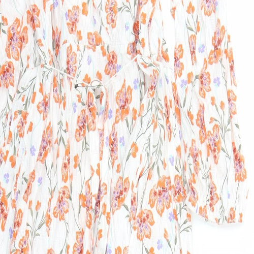Per Una Womens Multicoloured Floral Viscose Wrap Dress Size 6 V-Neck Button