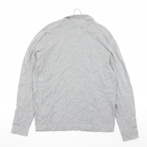 Autograph Mens Grey Collared Cotton Pullover Jumper Size XL Long Sleeve