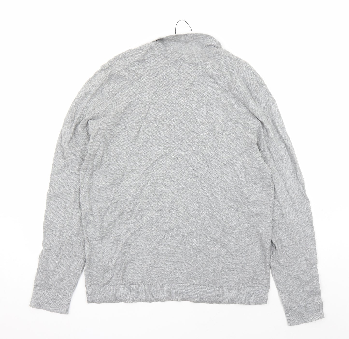 Autograph Mens Grey Collared Cotton Pullover Jumper Size XL Long Sleeve
