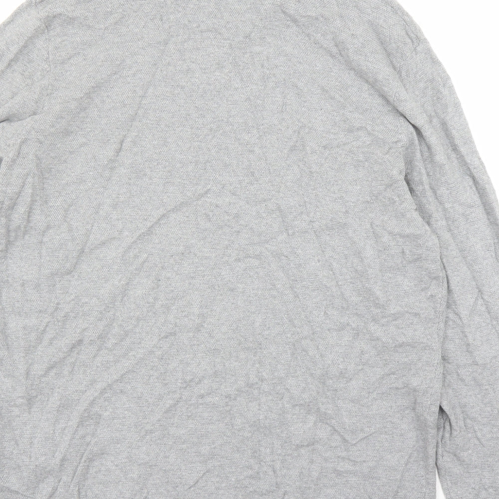Autograph Mens Grey Collared Cotton Pullover Jumper Size XL Long Sleeve