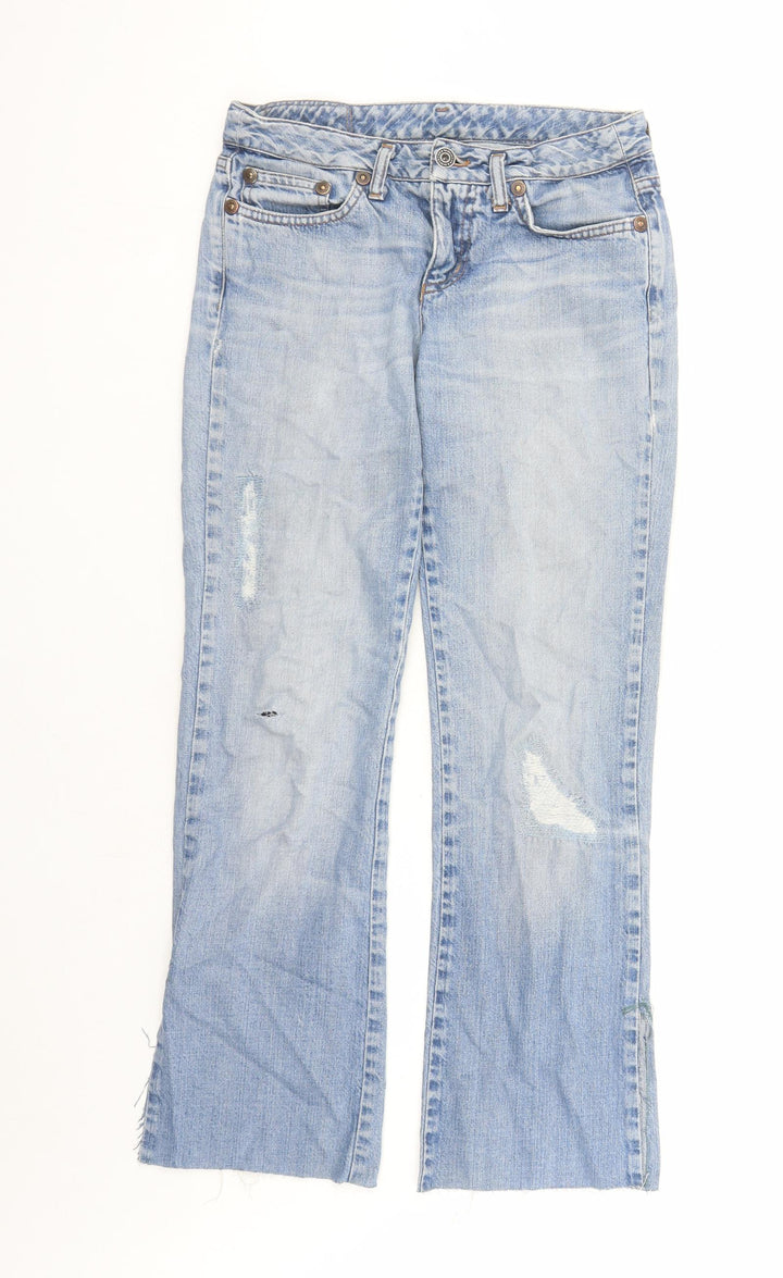 Iceberg Womens Blue Cotton Straight Jeans Size 28 in L28 in Regular Zip - Side Split Detail