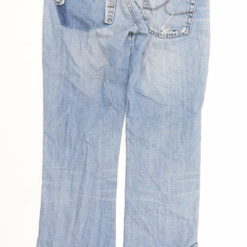 Iceberg Womens Blue Cotton Straight Jeans Size 28 in L28 in Regular Zip - Side Split Detail