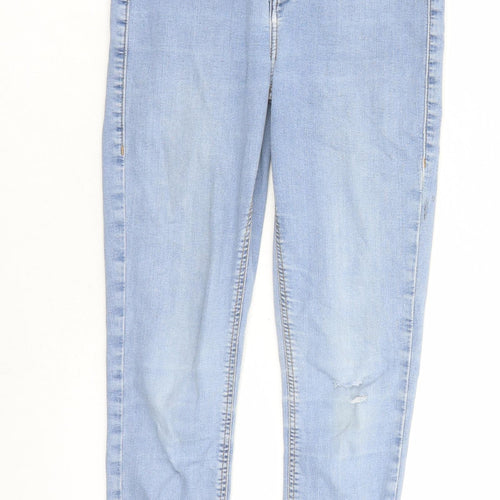 Topshop Womens Blue Cotton Skinny Jeans Size 26 in L25 in Regular Zip